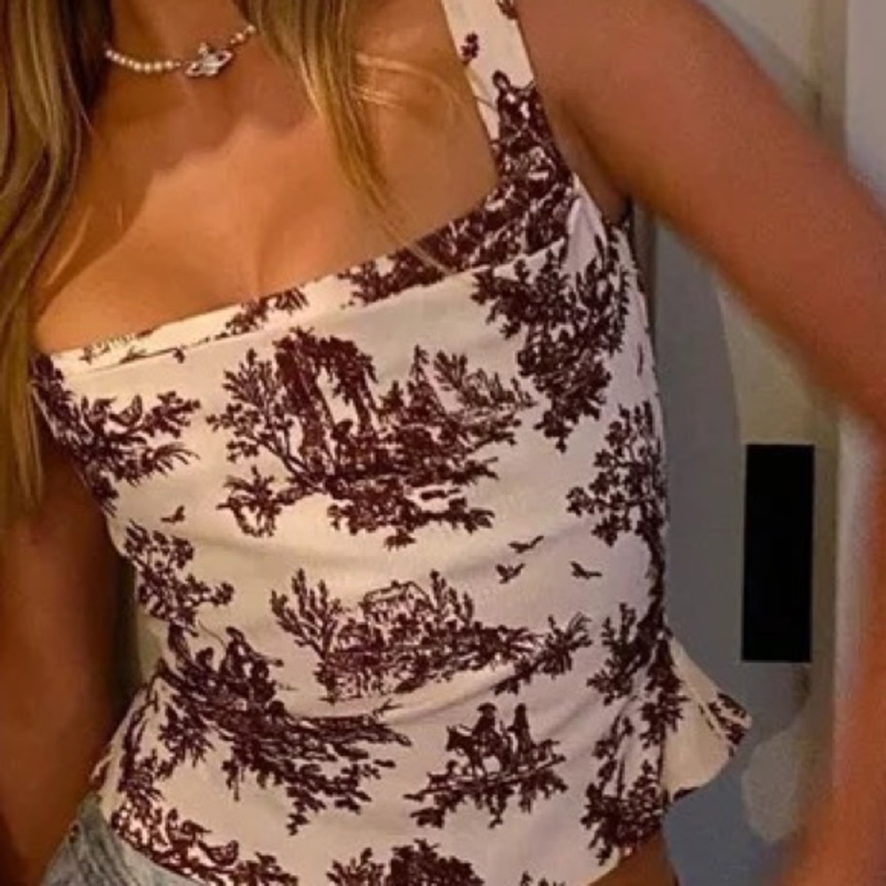 Antique print tank top - size small